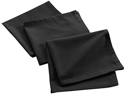 douceur d'intérieur, Mistral Schwarze Servietten (40 x 40 cm), recycelte Baumwolle, 3 Stück