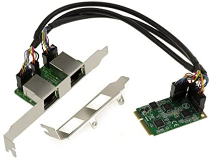 KALEA-INFORMATIQUE Mini PCIe MiniPCIe 2 Puertos 2.5 Gigabit RJ45 LAN ethernet 10 100 1000 1G 2.5G Tarjeta. Doble Chipset Realtek RTL8125
