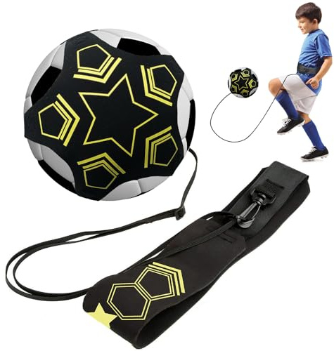 JOOTUEPO Football Kick Entraîneur Solo Entraînement, Football Volleyball Rugby Trainer, Ceinture Réglable pour Entraînement de Football, Convient aux Balles Taille 3, 4, 5