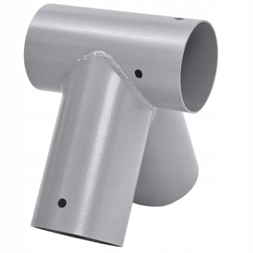 Connettore per altalena a 90°, diametro 100 mm, in lamiera d'acciaio verniciata a polvere, per altalena da giardino, forma triangolare a A, con fori di montaggio Ø 10 mm (grigio, 90°)