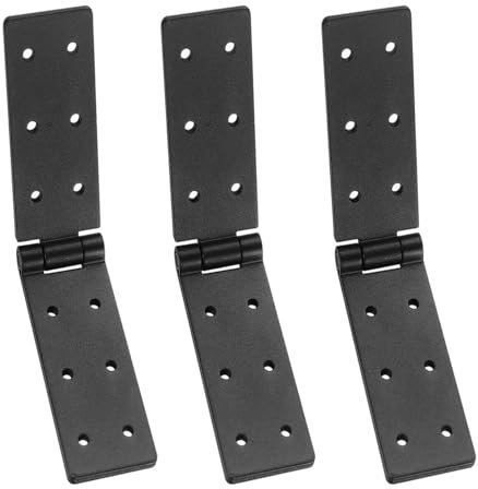 ZHYUAN 3 Stück Schwarz Scharnier,Türscharnier,Schrankscharniere,180 Grad Scharniere Klappbar,Schwerlast Tor Scharniere,Möbelscharnier,Möbelscharniere,für Holztür Gartentüren Möbeltüren Werkzeugkästen