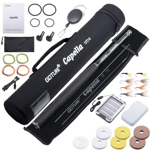 Goture Fishing Rod Combo- Casting Fishing Tenkara Rod Feeder Telescopic Rods - 3.6M/12ft - 13 Segments Fishing Rod - Carbon Handle Boxed Gift Set Suitable for Presents