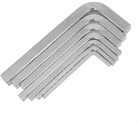 SPORTARC Professionelles 7-teiliges L-förmiges Schraubenschlüssel-Set zum Anziehen von Vierkantschrauben, aus Chrom-Vanadium-Stahl