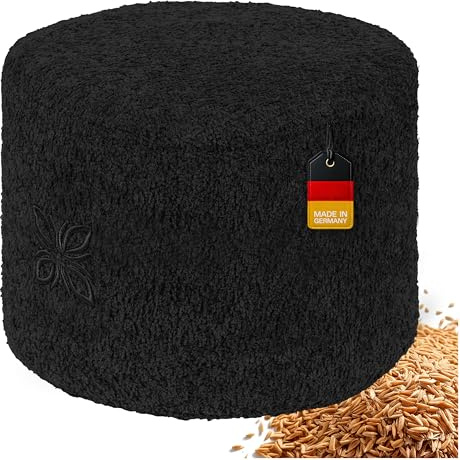 OMNANA® CUSHY™ Meditation pillow round - seat cushion 10cm/15cm/20cm high - bouclé yoga cushion with spelt filling - floor pillow for meditation & relaxation - Made in Germany