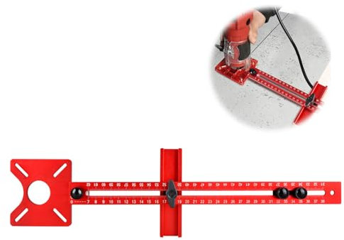 Vokowin 4 in 1 Router Milling Groove Bracket, Metric MM Router Circle Cutting Jig for Router Tool, Adjustable Multifunctional Router Jig for Woodworking Router Circle Cutting Guide (K482-1)