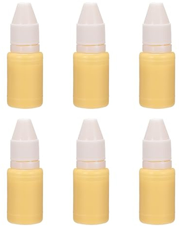 PATIKIL 0.33oz Recharge Encre Pour Tampons Et coussins, 6Pcs 10ml Recharge Encre Pour Tampon Bureau Tampon Auto-Encreur Tampon Date Scrapbooking, Jaune Clair