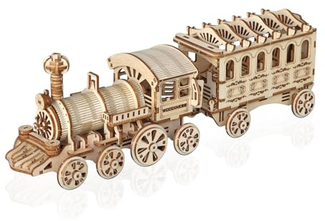 comfoyar 3D Puzzle Holz Dampfzug, Holzmodelle Bausätze Erwachsene, Modellbau Set Holz, DIY Bastelset für Heimdekoration, Weihnachten Geburtstag Geschenke für Männer Vater Freunde, Dampflokomotive