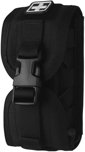 Trousse de premiers secours MOLLE, pochette médicale à 2 usages, pochette médicale compacte V2 avec corde d'accès rapide pour activités de plein air (Black)