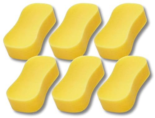 6 x Jumbo Car Sponges - Large Car Wash Sponges Perfect for Car & Auto Care, Window Cleaning, Wheel Cleaning and Motorbikes - Made in the UK