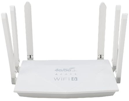 Dpofirs WiFi 6 4G LTE Router Internet Inalámbrico de Alta Velocidad, 32 Dispositivos 6 Antenas Strong Signal, SIM Card Slot (sin Contrato) Partido de Acceso Portátil para Viajes en Casa