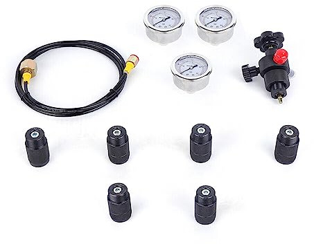 Kit di ricarica per accumulatore di azoto idraulico, kit di prova della pressione di ricarica dell'azoto per accumulatore idraulico a 3 manometri, kit di riempimento di azoto, sistema di prova della