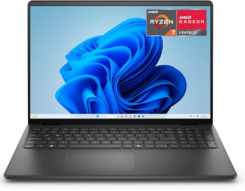 Dell 16 Laptop DC16255 16 2K IPS Anti-Glare Display, AMD Ryzen 7 250, AMD Radeon Graphics, 16GB RAM, 1TB SSD, Windows 11 Home, QWERTZ-Backlit-Keyboard, Wi-Fi 6, USB-C – Black
