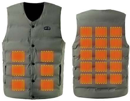 Bastwahl Gilet Chauffant Homme Femmes Hiver USB sans Manches et Plusieurs Zones Doudoune Gilet Lavable Coupe-Vent avec 3 Niveaux de Chauffage D'extérieur Noir Pas Cher pour Moto Chasse Randonnée Ski