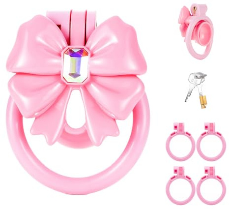 Cage de Chasteté Sissy pour Pénis Chastity Cage Inversée avec Ceinture et 4 Anneaux Sex Toys Homme Cage de Chasteté Légère en Résine avec Bac Urinaire et Cadenas pour Bondage le Pénis (B)