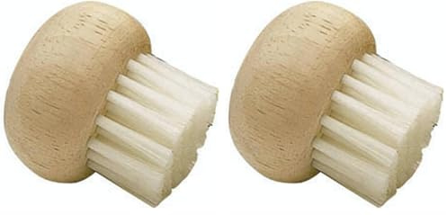 Kitchen Craft Mushroom Brush Spazzola per la Pulizia dei Funghi, Acciaio Inossidabile, Marrone/Bianco (Confezione da 2)