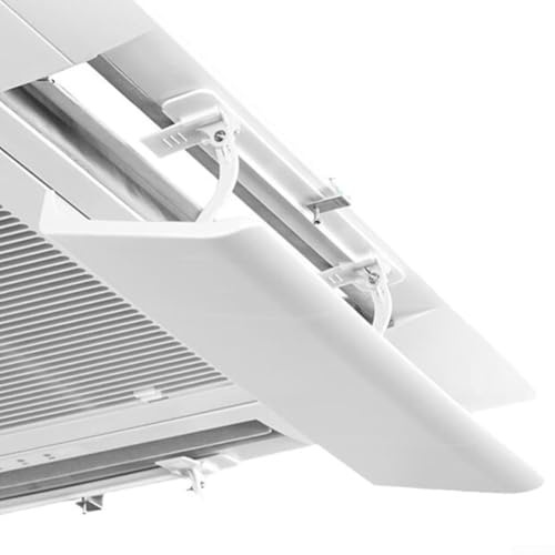 AdjusAdjustable Air Deflector,White ABS 180 Degree Swivel AC Deflector with Metal Clip for Cassette Style Air Conditioning Units(58cm for SNAP-ON)