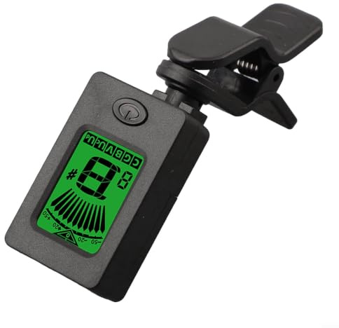 Uppladdningsbar kromatisk stämapparat vridbar gitarr bas | USB-uppladdningsbar, kromatisk för alla instrument, vridbart huvud, stor klämma, svart design