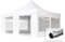TOOLPORT ALU Pavillon Faltpavillon 5x5m mit Panoramafenstern robust und wasserdicht Professional 50mm Partyzelt weiß schwer entflammbar