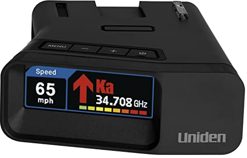 Uniden R7 Extreme Long-Range Laser-Radar Detector, Built-in GPS w/ Real-Time Alerts, Dual-Antennas Front & Rear w/Directional Arrows, Voice Alerts, Red Light Camera and Speed Camera Alerts