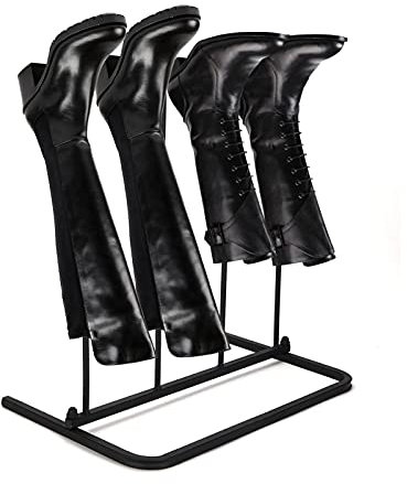 Trintion Boot Rack Holds 2 Pairs Wellies Iron Walking Shoes Stand Boot Trees Storage Holder Indoor and Outdoor Shoe Racks for Wellington Walking Riding Boots