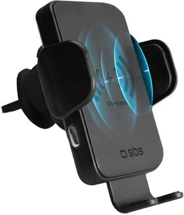 Support SBS avec charge sans fil 15W pour les smartphones iPhone, Samsung, Oppo, Xiaomi, support pour téléphone portable à charge rapide Qi, clip pour bouche d'aération, fermeture automatique