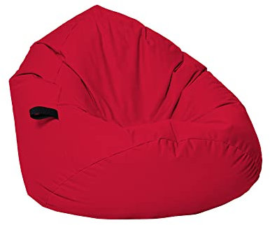 Momiralland Sitzsack Tropfenform Kastanie - für Kinder & Erwachsene – Indoor wie Outdoor da er Wasserfest ist–für Bequemes Sitzen & Liegen –füllung EPS Perlen. (Rot, XL - Durchmesser 77 cm für Kinder)