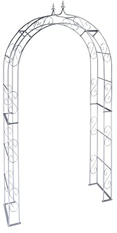 Hirsch Terracotta Rosenbogen Gustav Spitz Feuerverzink Metall 12 mm Vollmaterial Breite 140cm Höhe 245cm Tiefe 40cm, 5-teilig