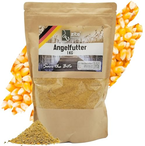 Grundfoder för cite fiske karpfiske – stark lockeffekt på fridfisk – 1 kg högkvalitativ groundbait, karpfoder, återförslutningsbar – perfekt även för bråtter, röda ögon och mer (söt majs)