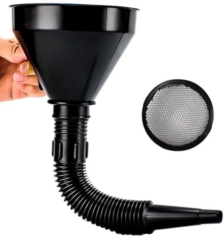 QYEHF Einfülltrichter Set, 13cm Trichter mit breiter Öffnung, universeller Kfz-Trichter, Langer Auslauf, Flexible Verlängerung,Universal Auto Benzin Kraftstoff Trichter mit abnehmbarem Auslauf