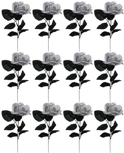 jdstty Künstliche Rosensträuße, künstliche Rosensträuße, Arrangement für Zuhause, Garten, Hochzeit, Party, 12 Stück