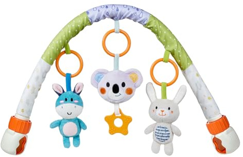 TUMAMA Baby Stroller Arch Toy, Cute Animal Car Seat Arch Toy, Newborn Sensory Hanging Rattle Arch Toy for Babies Infants 0-12 Months