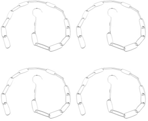 4 eslabones de cadena de metal, 110 cm de largo, resistentes y vintage, cadena de iluminación para colgar ropa, lámpara colgante, lámpara de araña (4,5 mm, blanco)