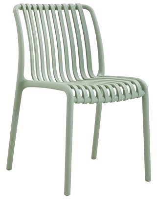 METRO Professional Gartenstuhl Aisen, Kunststoff/Glasfaser, 55 x 58 x 79 cm, Stapelbar, Wetterfest, 150 kg Tragkraft, Avocadogrün