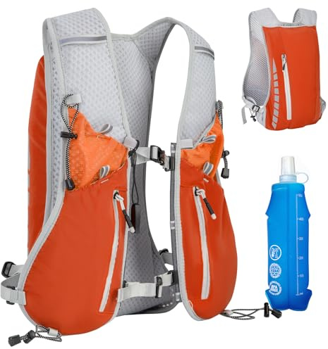 Expansea Running Vest 7L, Running Backpack with 500ml Hydration Bottle, Lightweight Adjustable Reflective Hydration Pack for Men Women