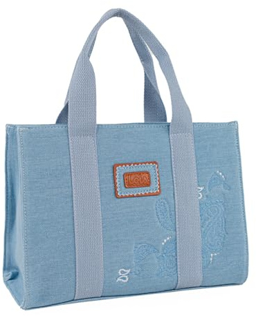 Lois - Bolso Mano Mujer Elegante Estilo Moderno Casual Para Ocio - Bolso De Mano De Mujer Pequeño Versátil para Uso Diario y Eventos, Azul