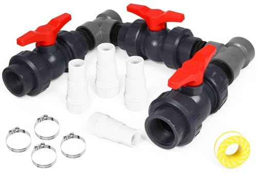ZLLZPZD Pool Bypass Set di valvole a 3 vie per piscina bypass Ø 32/38 mm, compatibile con pompa di calore, riscaldamento solare e impianto di filtraggio a sabbia, per un controllo preciso