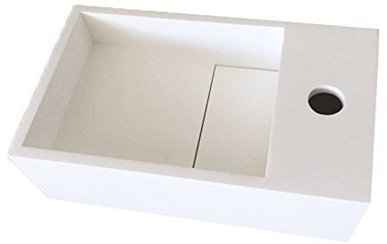 Lave-mains salle de bain suspendu 35 cm en Solide surface - Manita D