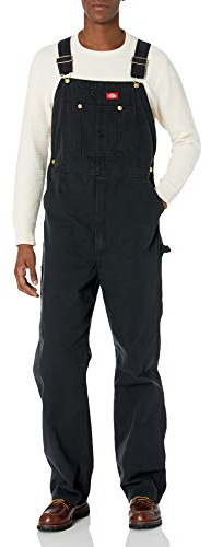 Dickies Men's Bib Overall, Rinsed Black, 46W / 30L