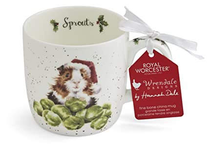 Wrendale Designs Sprouts (Guinea Pig) single mug, White