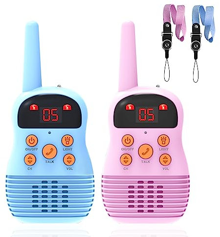 Exclusky Walkie Talkie - Juguetes para niños de 3 a 12 años, Regalo para niños de 6, 7, 8 años, walkie talkies de Alcance de 3 Millas, 16 Canales, Radio de 2 vías con Linterna para Acampar al Aire
