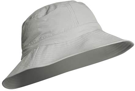iQ-UV Cappello da sole per uomo e donna, 55-61 cm, UPF 50+, certificato TÜV, leggero e traspirante, con protezione UV 50, realizzato con materiali riciclati, ideale per attività all'aperto, grigio