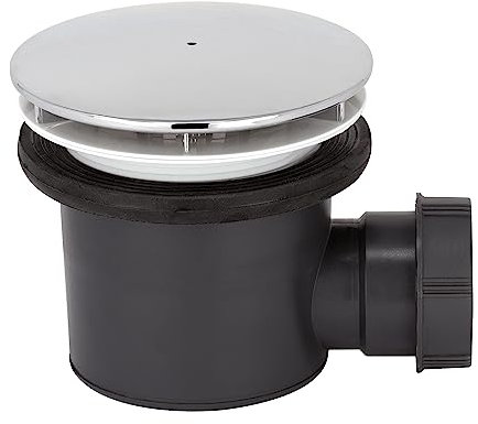 Wirquin 30120662 Tourbillon 90mm Shower Waste with ABS Chrome Dome, Grey