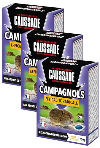 CAUSSADE CARPT200 Campagnols-Pat Appât Efficacité Radicale, SECUVERD 27. AMM FR-2018-0103. Composition : Coumatétralyl 0,0027% m/m (Cas N°5836-29-3), Puissant, Appétent (Lot de 3)