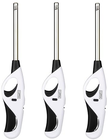 Clipper - Pack de 3 Encendedores Reusables de Cocina o Barbacoa Wave | Mecheros Reutilizables | Ideal para Cocinas de Gas (Blanco)