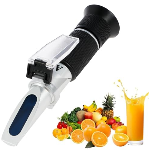Dandelionsky Brix Refractometer with ATC Dual Scale 0-40% Brix and 0-25% Alcohol Content Meter Refractometer for Measuring Sugar and Alcohol Content in Fruit Juices Wines Beers Honey