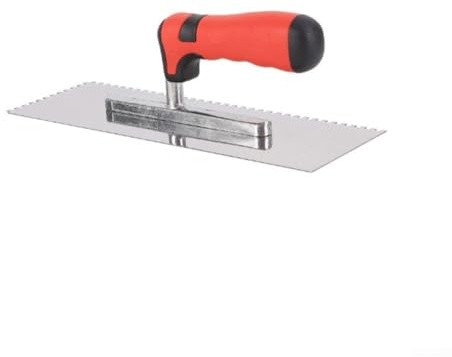 Square Zahnkelle Fliesenverlegung Edelstahl Trowel mit 3 Zahnungsgrößen 4mm 8mm 12mm Gummigriff für Wand und Boden Diatomeenwandpolitur Heimwerken Bauarbeiter(4mm)