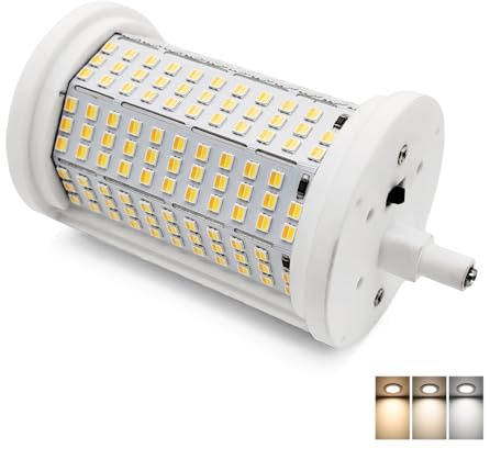 QLEE Bombilla LED 118mm R7s 50w Con Luz De 3 Colores (3000k/4000k/6000k) Equivalente 500w Halógeno No Regulable Tipo J Bombillas De Inundación Lineal De Doble Extremo Para Piso De Paisaje Hogar