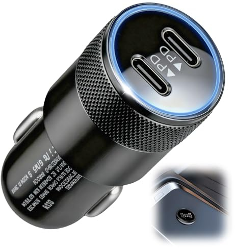 60W Allume Cigare USB C 2 Ports PD 30W Charge Rapide Chargeur Voiture 12V Chargeur Voiture Rapide pour iPhone 16 15 14 13 12 11 Pro Max Mini Galaxy S25 S24 Huawei Pura 70 AirPods Switch