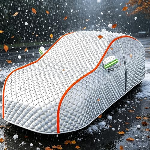 Telo Antigrandine per Auto,Telo Copriauto da Esterno per Lancia Ypsilon,Imbottito Copri Auto Anti Grandine Anti UV Vento Antipolvere con Cerniera