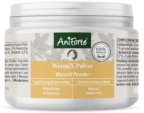 AniForte WermiX Pulver für Katzen 25g – Natürliche Kräuter wie Thymian, Wermut & Salbei, seit 10 Jahren bewährte Alternative, Unterstützung durch Saponine, Bitterstoffe